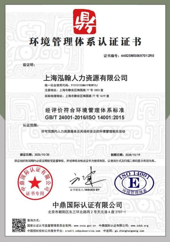 上海泓翰人力资源有限公司